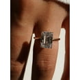thumbnail image 4 of 3.5ct Solitaire Elongated Emerald Cut Engagement Ring for Women,Sterling Silver Simulated Diamond Promise Ring, 4 of 7