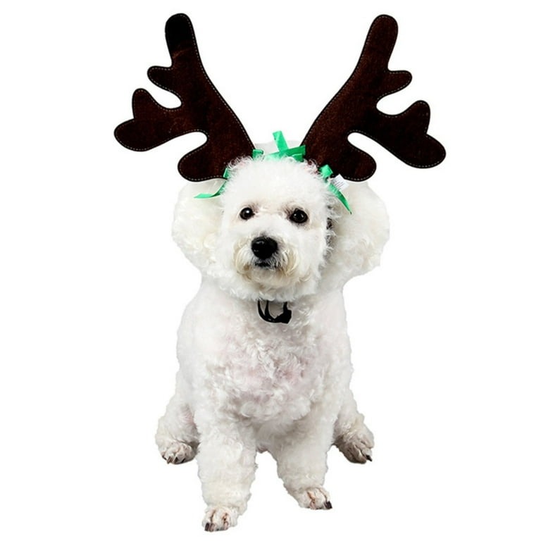 Zupora Pet Reindeer Antlers Christmas Costume Dog Cat Elk Headband
