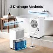 HUMSURE 30 Pints Dehumidifier for Basement with Drain Hose, Covers up to 2500 Sq. ft Dehumidifiers for Home, Auto Defrost, 24-Hour Timer, White