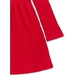 thumbnail image 3 of Wonder Nation Toddler Girls Square Neck Cozy Knit Dress, Sizes 12M-5T, 3 of 3