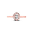 thumbnail image 2 of 14kt Rose Gold Womens Round Diamond Fashion Cluster Oval Ring 1/6 Cttw, 2 of 4