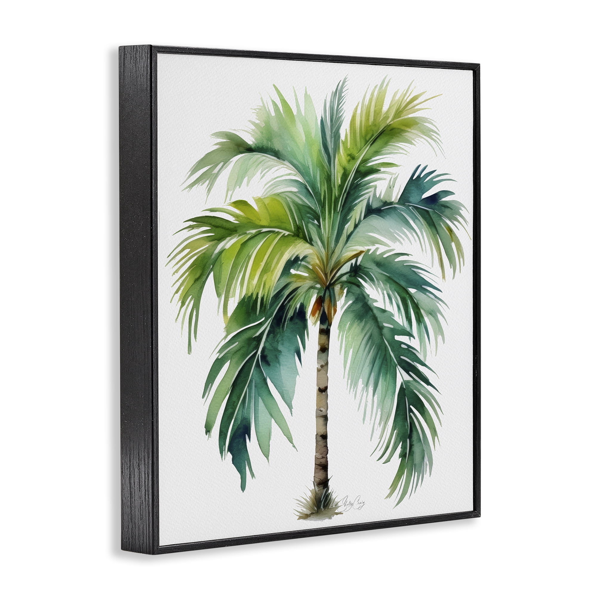 Stupell Industries Lagoon Majesty Palm Black Framed Giclee Art, design by Shelly Craig