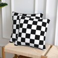 thumbnail image 3 of Checkered Pillow Covers 18x18 in Couch Black and White Plaid Pillow Case Sets of 2 Modern Decorative Square Throw Pillows for Home Living Room Bedroom Bed Cushion Outdoor, 3 of 6