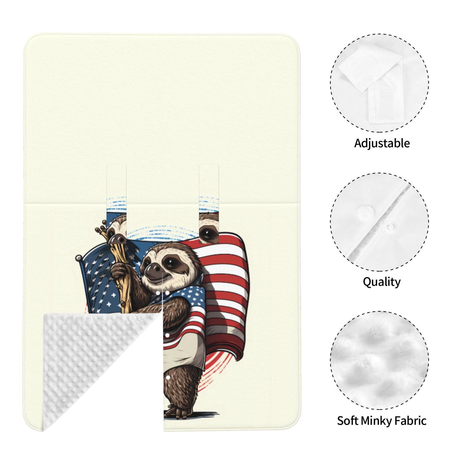 Car Seat Cover Baby - Cute Sloth American Flag Breathable Infant Car Seat Cover for Baby Carseat, Lightweight Comfort Baby Essentials Must Haves Newborn Stuff for Girl Boy
