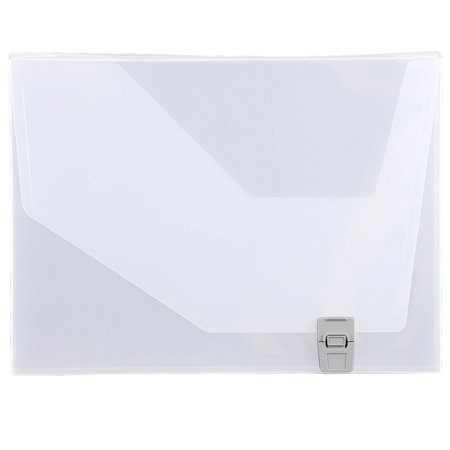 UPC: 0610074234319 | JAM Plastic Buckle Portfolio  9.75×13.5×1.5  1/Pack  Clear