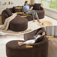 thumbnail image 5 of Timbernest 99" Modular Sectional Sofa, 3-Seater L Shaped Couch with Pillows, Chenille Couches for Living Room, No Assembly Curved Sofa, Brown, 5 of 10