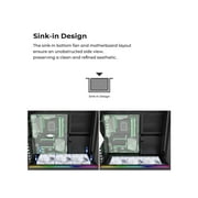 MONTECH HS01 PRO, ATX Mid-Tower PC Case, Gaming PC, High-Airflow, Reversible Layout, Mesh Front Panel, 5x ARGB PWM Fan Pre-Installed, Sink-in Design, Toolless Panels, White
