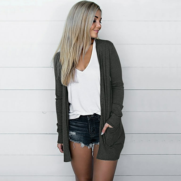 Loose Sweaters for Women Long V neck Womens Ladies Sleeve Pockets Coat Heavy Cardigans for Women plus Size Walmart