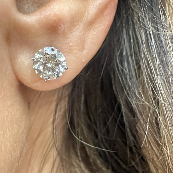 Festival Sale 1Ct Round Cut Lab Grown VS1/DF Diamond Solitaire Stud Earrings 14k White Gold