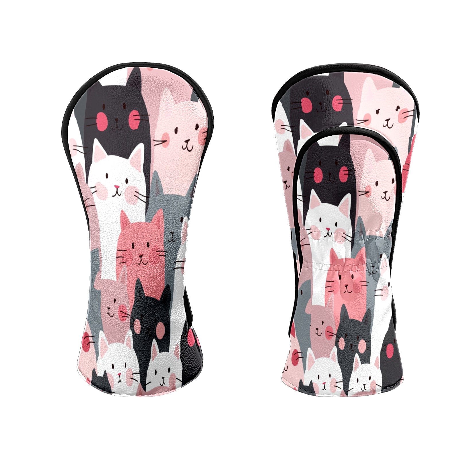 Golf Club Head Covers Funny Cat Pattern Premium Plush Velvet Lining, Waterproof Golf Headcovers Driver & Fairway Woods for Scratch Protection Novelty Gift for Men & Women