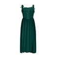 thumbnail image 6 of Renaissance Dress Women Gothic Lace up Corset Sleeveless A-Line Flowy Long Maxi Dress Medieval Costume Green XL, 6 of 8
