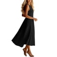 thumbnail image 6 of Lovzfmll Women's Sleeveless Solid Maxi Dress with V-Neck and Button Detail, Loose Fit Casual Long Dress for Warm Weather, 6 of 9