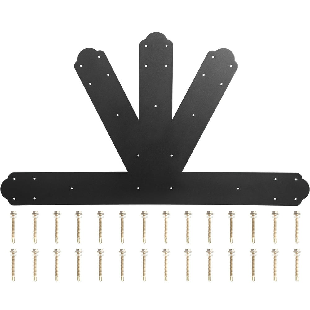 VEVOR Gable Plate, Black PowderCoated Truss Connector Plates, 612 Pitch Gable Bracket, 4 mm