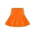 thumbnail image 3 of Runhomal Kids Girls High Waist Flared Ruffle Skirts with Shorts Latin Dance Ballroom Tango Cha Cha Practice Skirts Orange 160, 3 of 7