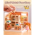 thumbnail image 5 of Robotime DIY Miniature House Kit, Furry Friends' Home Super Creator, Mini Dollhouse Building Set with LED Light, Tiny House Craft Kit for Home Decor, 3D Puzzle Toys Gifts for Adults Teens, 5 of 9
