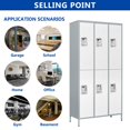thumbnail image 6 of Fesbos Locker, Metal Locker for Employees, Large Steel Storage Locker Cabinet-6 Doors Lockers Organizers for School Gym Home Office Staff,Unassembled, 6 of 8