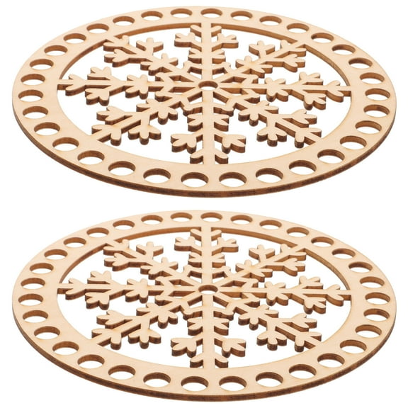 LOLIPPYY 2Pcs Wood Bottom Basket Set for Knitting, Weaving, and Crochet Supplies Storage