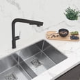 thumbnail image 5 of Stylish Latina One-Handle Matte Black & Stainless Steel Pull Down Kitchen Faucet Ht 13" K-146NS, 5 of 14