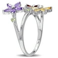 thumbnail image 3 of Everly Women's Garnet and Citrine Amethyst Peridot Sterling Silver Ring, 3 of 8