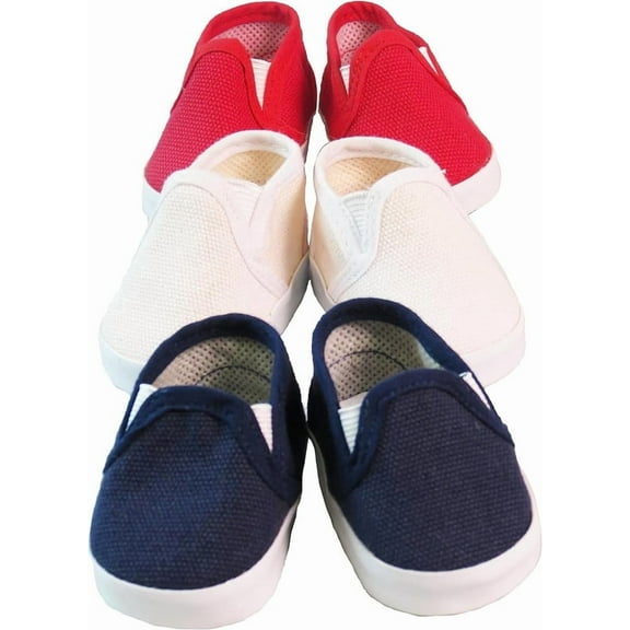 3 Pack of Canvas Slip Ons For 18 Inch Doll
