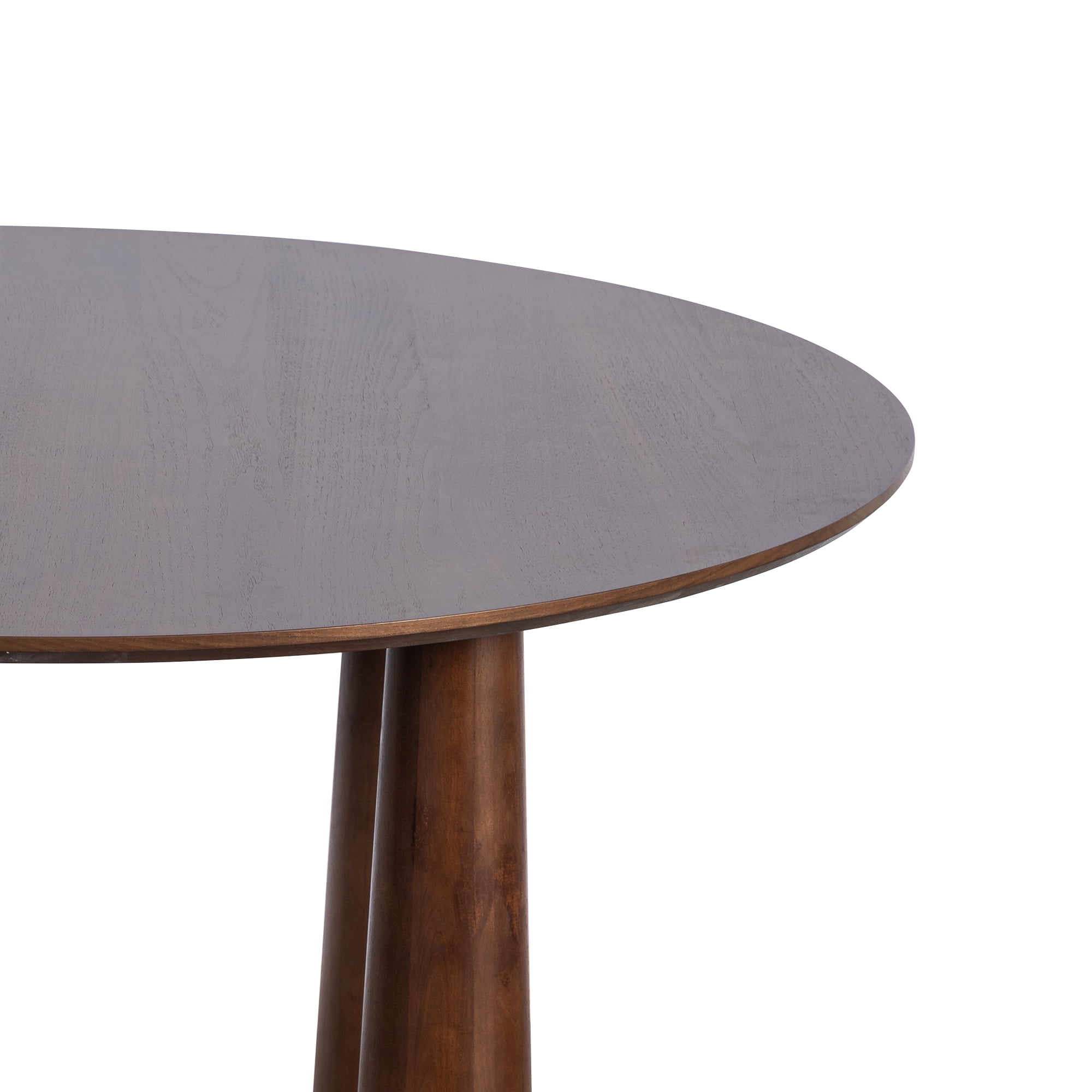 MAYEERTY 52x52x30 Modern Round Dining Table, Mid-Century Wood Kitchen Table, Walnut ​