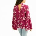 thumbnail image 3 of Liberty Love Tunic Juniors' Size M Cherry Printed Cut-Out Choker Long Sleeve, 3 of 3
