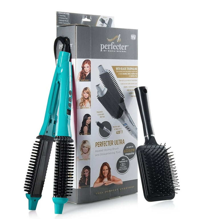 Perfecter Flat Iron Hair Straightener Hot Round Brush 2 in 1