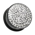 thumbnail image 2 of Brilliant Sparkles Black Body Single Flared Ear Gauge Plug Earrings, 2 of 5