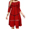 thumbnail image 1 of Vestido de cuello cuadrado rojo con telaraña, nuevo vestido elegante de talla grande para mujer, vestido ajustado a la cintura, telaraña roja, telaraña negra, carmesí, 1 of 6