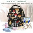thumbnail image 5 of Xecao Various Mushrooms print Large Capacity Nappy Bag is a multi-functional waterproof travel backpack, perfect as a nursing bag or mummy backpack for women, 5 of 6