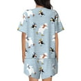 thumbnail image 6 of Daiia Skiing penguin Bear Pattern Womens Pajama Sets Short Sleeve Pajamas for Women Sets Soft Lounge Sets Casual Round Neck Sleepwear PJS-4X-Large, 6 of 7