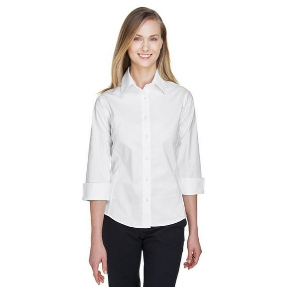 Devon & Jones Dp625W Ladies' Perfect Fit 3/4-Sleeve Stretch Poplin Blouse