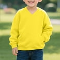 thumbnail image 5 of Yellow Relaxed Fit V-Neck Sweatshirt for Girls - Soft Stretch Polyester Spandex, Kangaroo Pocket, 4-14 Years,Size 7 T, 5 of 8