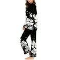 thumbnail image 5 of Censtreet Women's Pajama Set, 2 Piece Lounge Outfits Printed Sleepwear Fall Long Sleeve Long Pant Ladies Pjs, 5 of 7