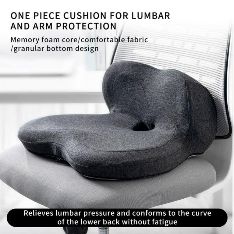 Memory Foam Seat Cushion,Lower Back Support,Chair Pillow for Sciatica,  Coccyx, Back & Tailbone Pain Relief - Orthopedic Chair Pad for Support in Office  Desk Chair, Car, Wheelchair & Airplane 