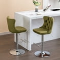 thumbnail image 3 of Velvet Main Fabric - 360° Rotation Ability - Dining Area Decoration - Set of 2 American Stools, 3 of 7