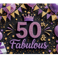 thumbnail image 4 of Golden Theme 50 & Fabulous Glitter Banner for Birthday Party Celebration Indoor Decoration, 4 of 8