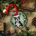 thumbnail image 3 of Boston Terrier Dog Ornaments Ceramic For Christmas, Stained Glass Ornaments Ceramic Christmas 2025, 3 of 7