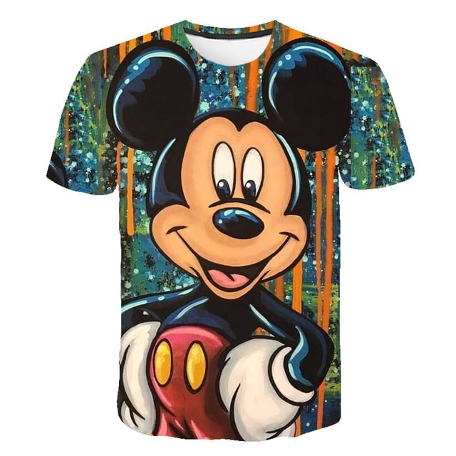Nuevas camisetas de Mickey Mouse, ropa de la serie Disney, camisetas de moda, camisetas casuales de dibujos animados Kawaii de Anime, camisetas para niñas, camisetas 4T Gao Jinjia LED
