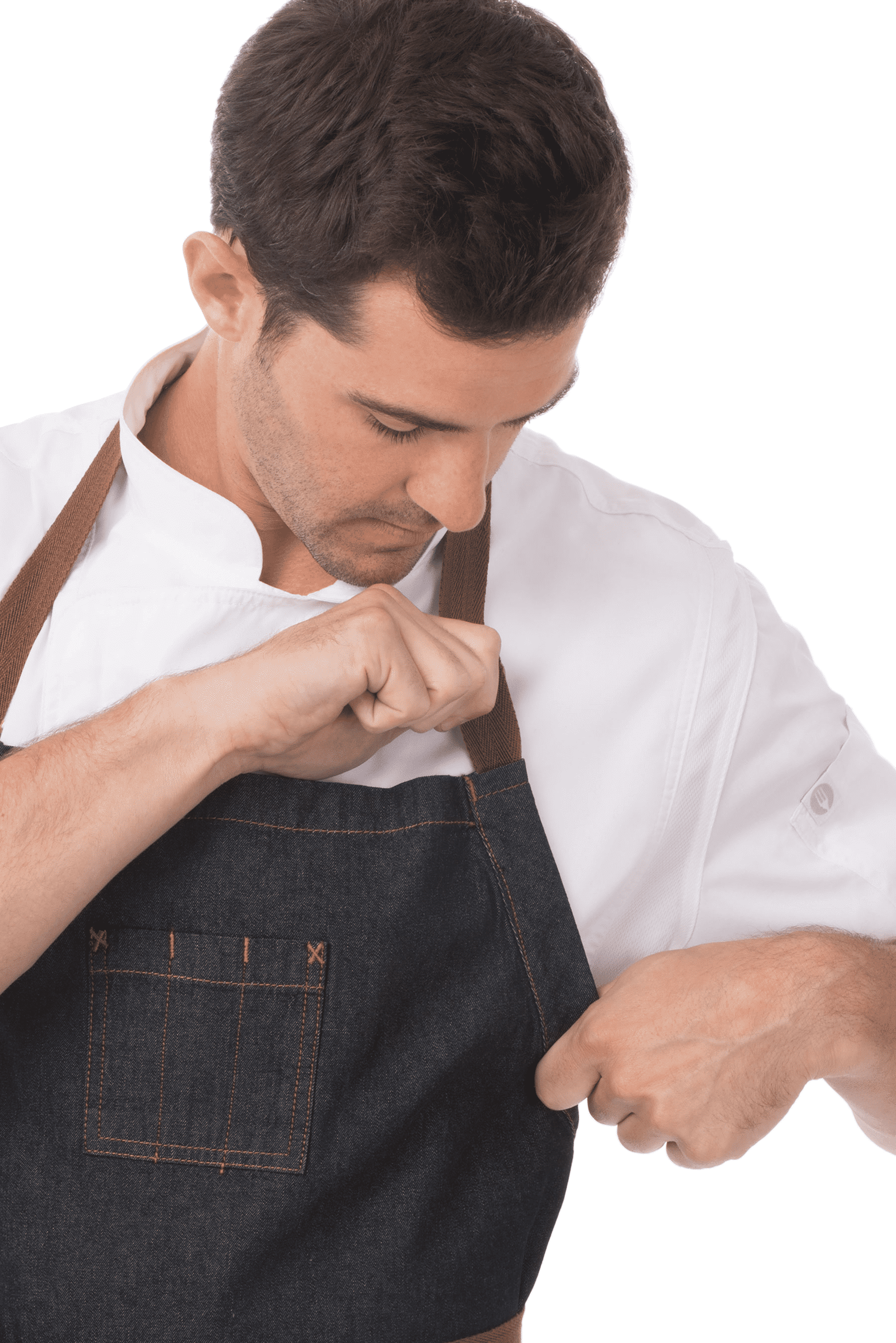 Chef Works Unisex Memphis Chefs Bib Apron, Indigo Blue, One Size