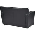 thumbnail image 3 of Office Star Products Black Faux Leather Loveseat with Silver finish Legs, 3 of 5