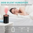 thumbnail image 3 of Portable Mini Humidifier, 400ml Small Humidifier with 2 Modes Large Spray, USB Personal Desktop Humidifiers for Home Bedroom Office Travel with 7 Color LED Light, Auto-Off, Bass Work(Black-Crackle), 3 of 5