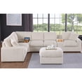 thumbnail image 3 of Devion Furniture Sectional Sofa Cupholder Console, Corner Table And Ottoman- Beige Polyester, 3 of 3