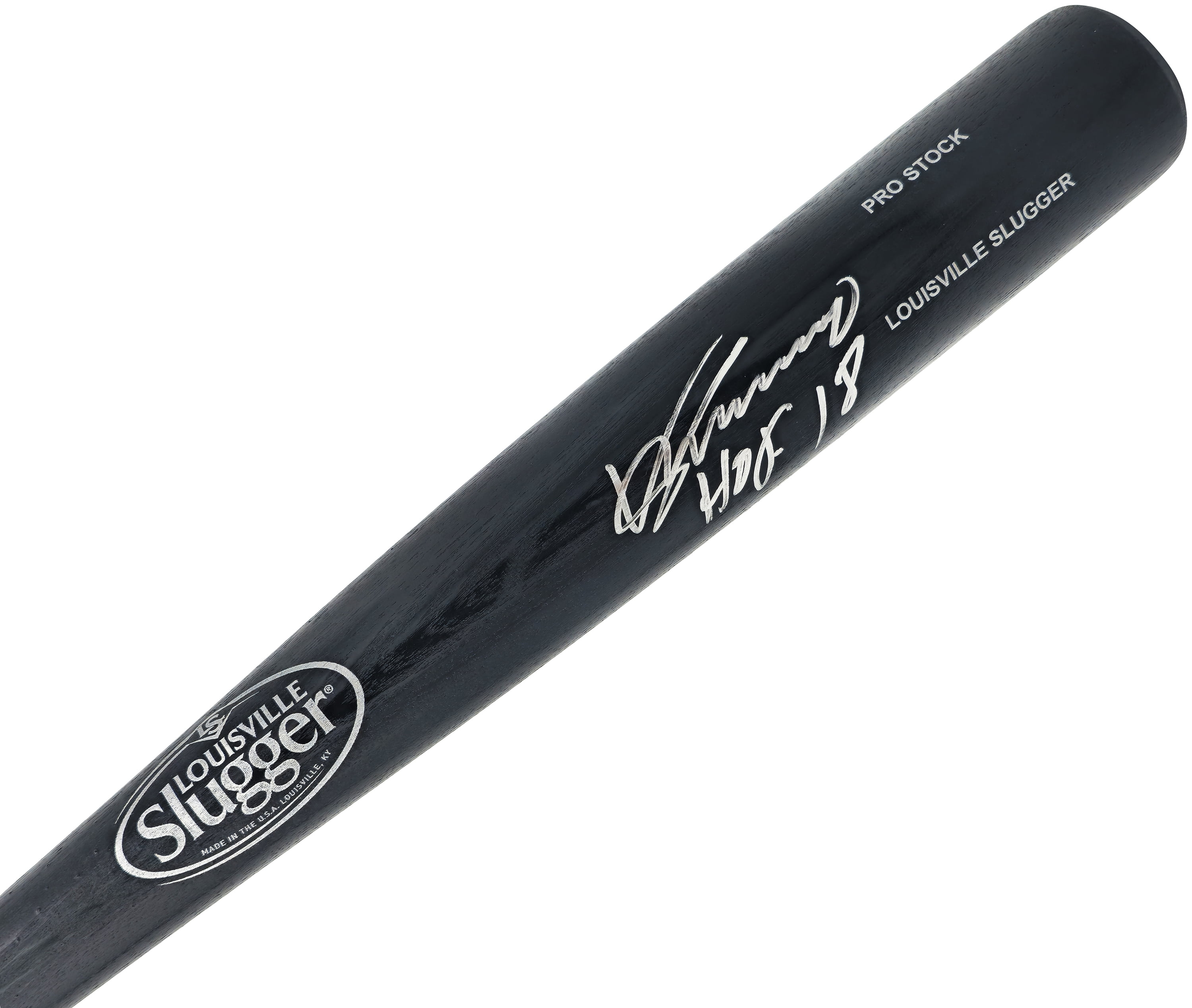 Vladimir Guerrero Sr. Autographed Black Louisville Slugger Baseball Bat Anaheim Angels "HOF 18" Beckett BAS Witness 229987