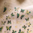 thumbnail image 2 of Pegatinas para uñas mariposa Bloazife 5D en relieve, borde verde y dorado, 2 of 7
