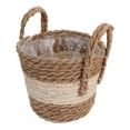 thumbnail image 1 of Homoyoyo 1Pc Khaki Woven Flower Basket Rattan Planter Handmade Decorative Container for Plants, 1 of 6