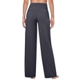 thumbnail image 4 of OIOLOYJM Women Dress Pants Stretchy Wide Leg Business Work Yoga Pants High Waisted Casual Pull On Trouserwith Pockets Dark Gray_#006 S, 4 of 7
