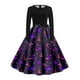 thumbnail image 3 of Vestidos Casuales Para Mujer, Vestido Camisero Con Estampado de Halloween | Estilo Retro de Manga Larga Para La Moda de Otoño de Mujer, 3 of 3