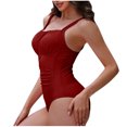 thumbnail image 4 of Ayolanni Womens Bikinis Bathing Suit Sets Red Wetsuit Solid One-Piece Swimsuits Swim Tops for Juniors XL, 4 of 7
