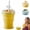 Yellow, variant on 2-in-1 Collapsible Silicone Ice Ball Maker Cup, Foldable Silicone Ice Cube Tray & Travel Cup with Straw, Reusable Silicone Ice Maker.